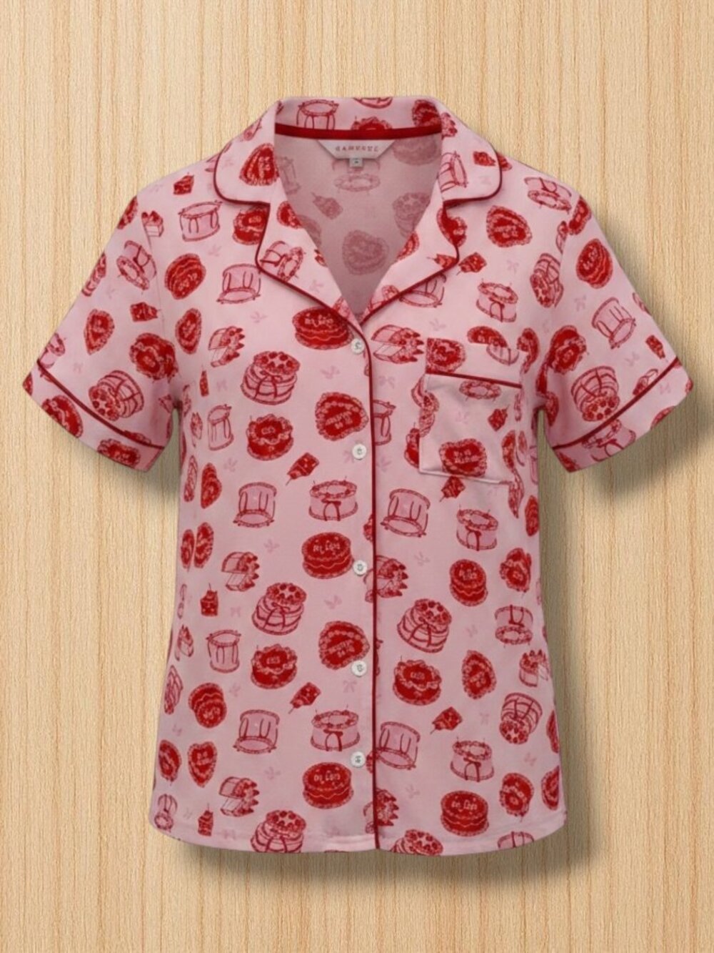 Rampage "Day Cakes" Valentine Pajama Top‎ + Stickers S